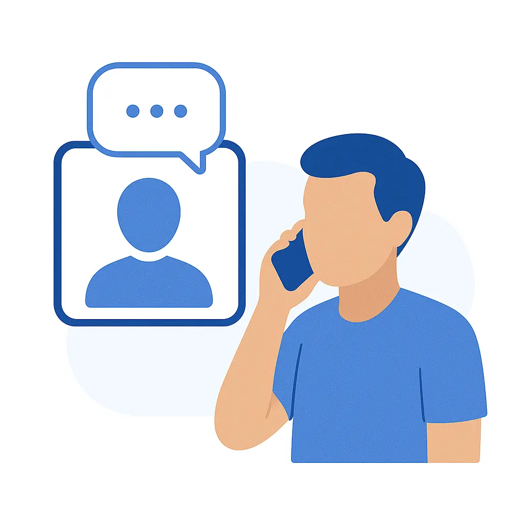 Person receiving a call on their phone, outside.