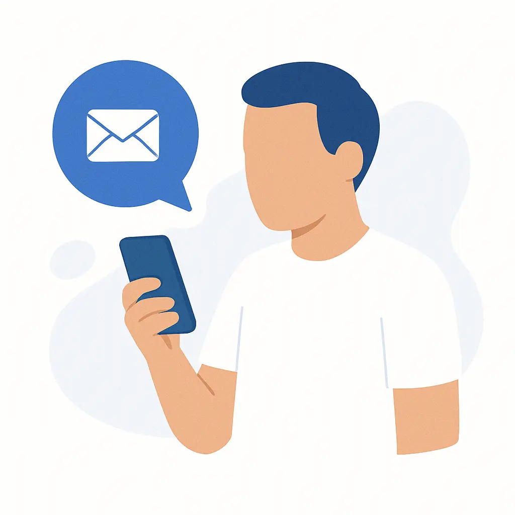 Patient receiving text prompt