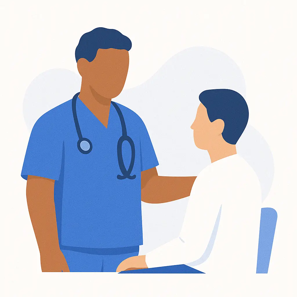 Doctor with patient